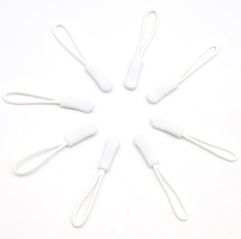 Ruidee 50 Pieces Zipper Pulls Zipper Tabs Zipper Pull Cord Extender Replacement Zipper Pulls for Backpacks, Jackets, Luggage, Purses, Handbags（White） - Image 4